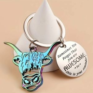 Colorful Cow Head Keychain, Fashion Keychain